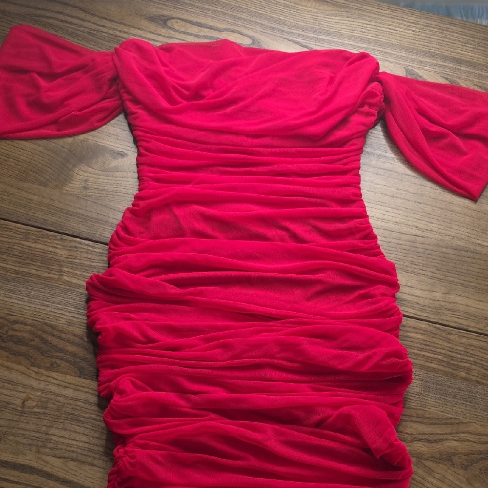 Elegant Red Off-Shoulder Dress